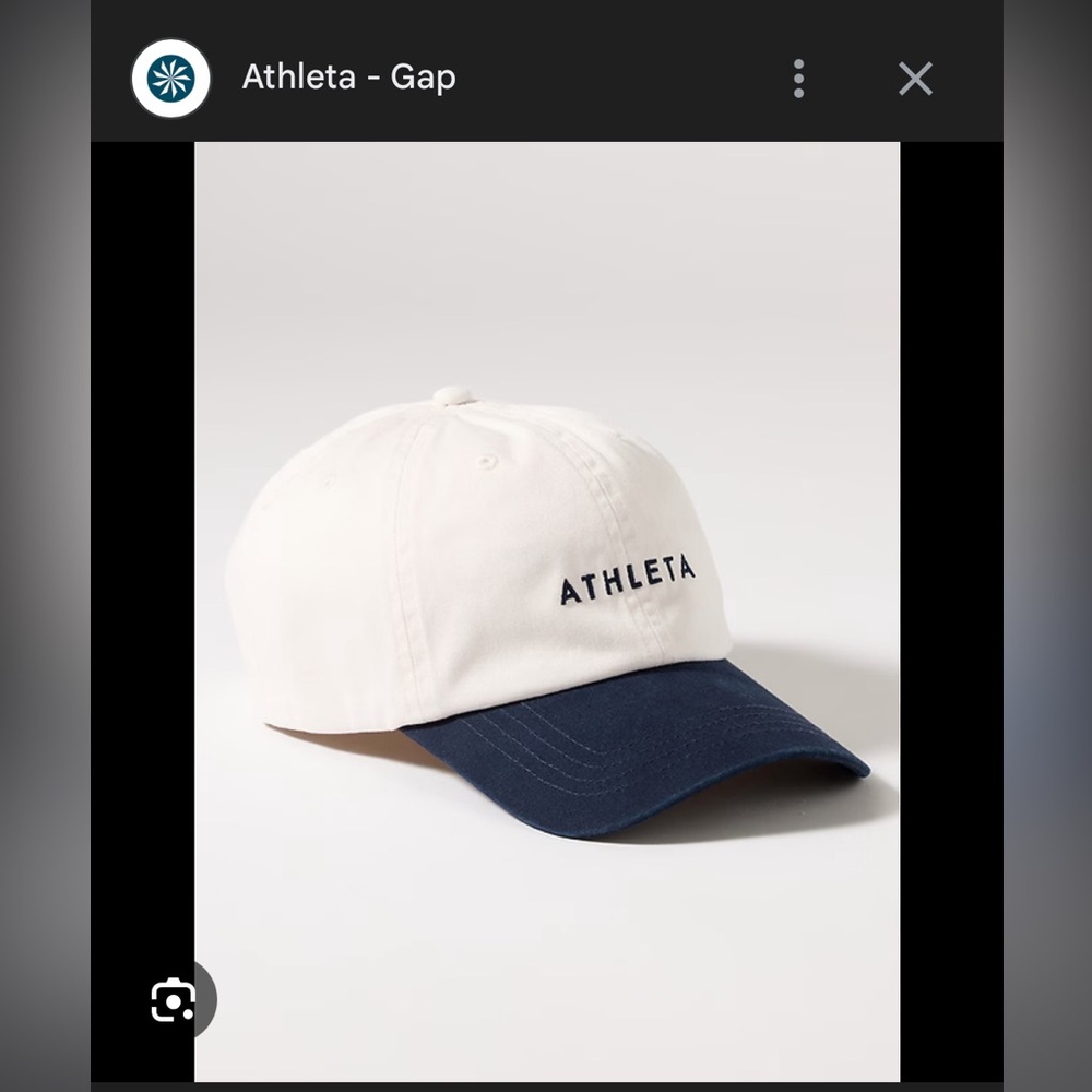 Athleta Cream and Navy Hat